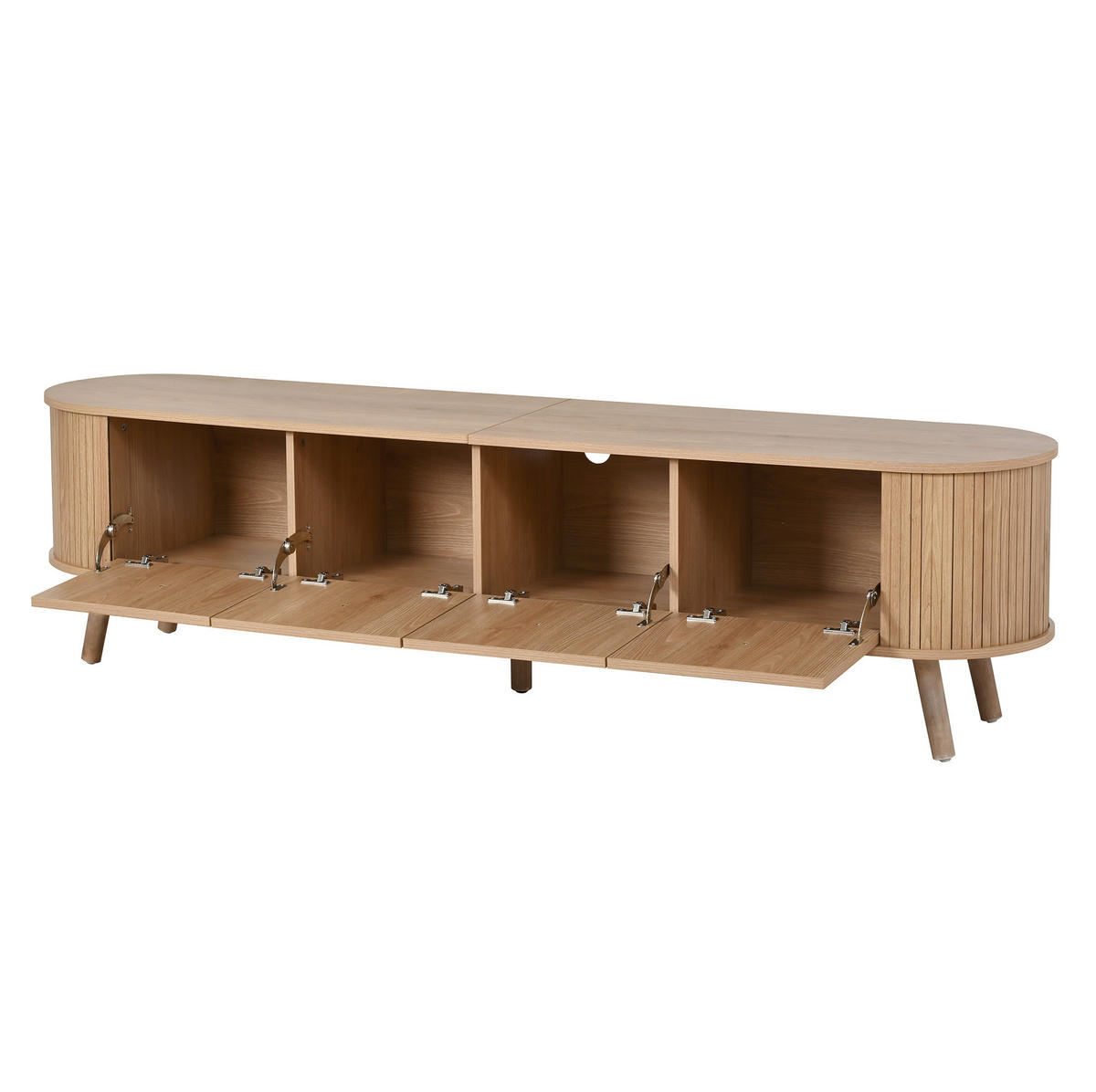 LOWBOARD 180/38/47 cm aus MDF und Holzwerkstoff mit Klapptüren Eichenfarben - Braun, Holzwerkstoff (180/47/38cm) - Modenvie