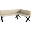 ECKBANK ERIC_X - Creme, Leder (142/196cm) - Meblini