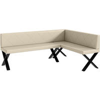 ECKBANK ERIC_X - Creme, Leder (142/196cm) - Meblini