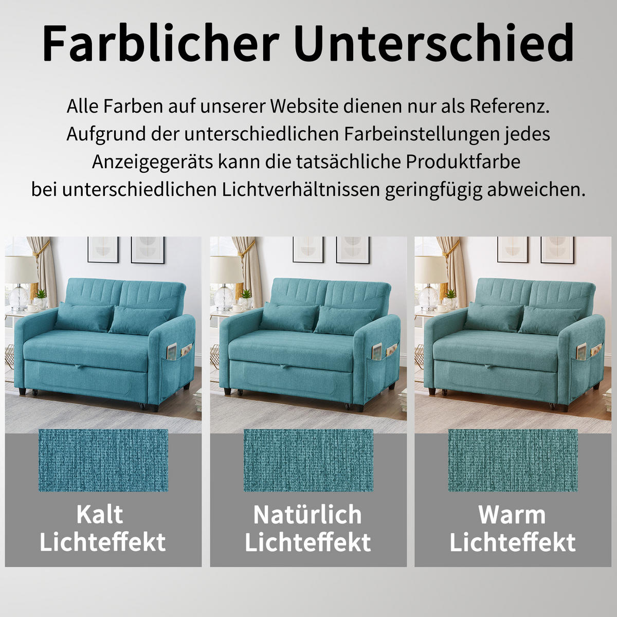 SCHLAFSOFA Baumwoll-Leinen mit Ausziehfunktion und verstellbarer Rückenlehne Antik Blaugrün 114/77/82,5 cm - Türkis, Textil (77/82.5/114cm) - Redom
