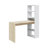 SCHREIBTISCH Weiß, Eiche 53/120/144 cm - Eichefarben/Weiß, Holzwerkstoff (53/120/144cm) - DMORA