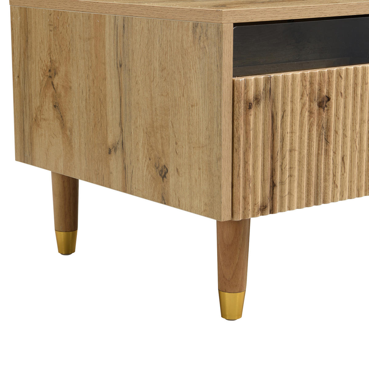 COUCHTISCH aus MDF 110x50x40 cm in Naturfarben mit LED-Beleuchtung - Naturfarben, Holzwerkstoff (110/50/40cm) - Modfu