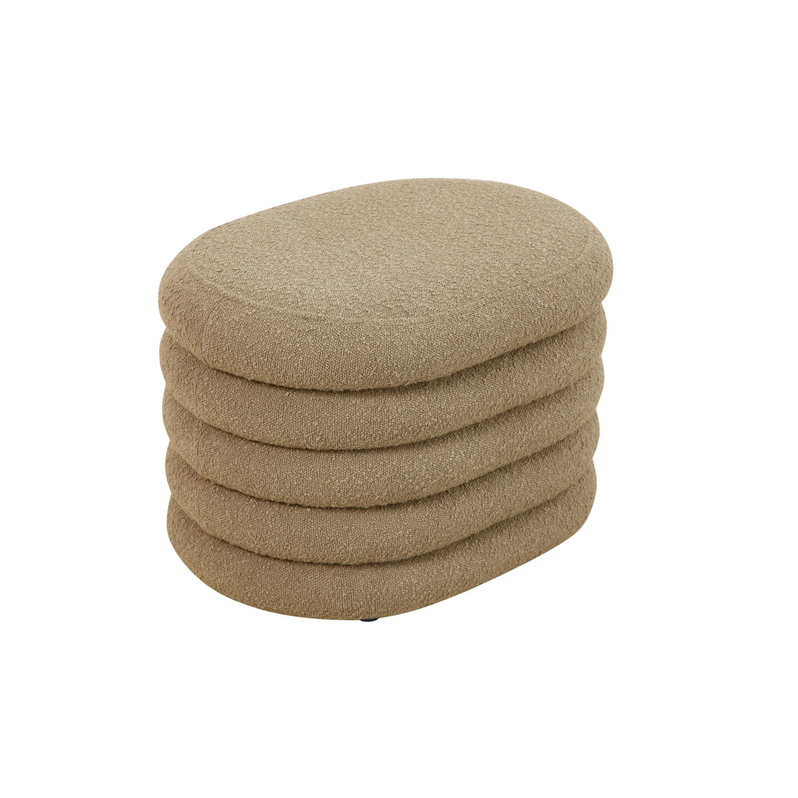 HOCKER BLOSSOM mit Aufbewahrung Boucle Hellbraun - Braun, Textil (45/42/60cm) - SVITA
