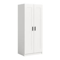 KLEIDERSCHRANK 2-türig VISBY (B/H/T: ca. 80/195/56 cm) in weiß/weiß - Weiß, Holzwerkstoff (80/195/56cm)