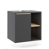 WASCHBECKENUNTERSCHRANK Viola Grau/Artisan 60 x 60 cm mit offenen Regalen - Eiche Artisan/Grau, Holzwerkstoff (60/60/46cm) - Vicco