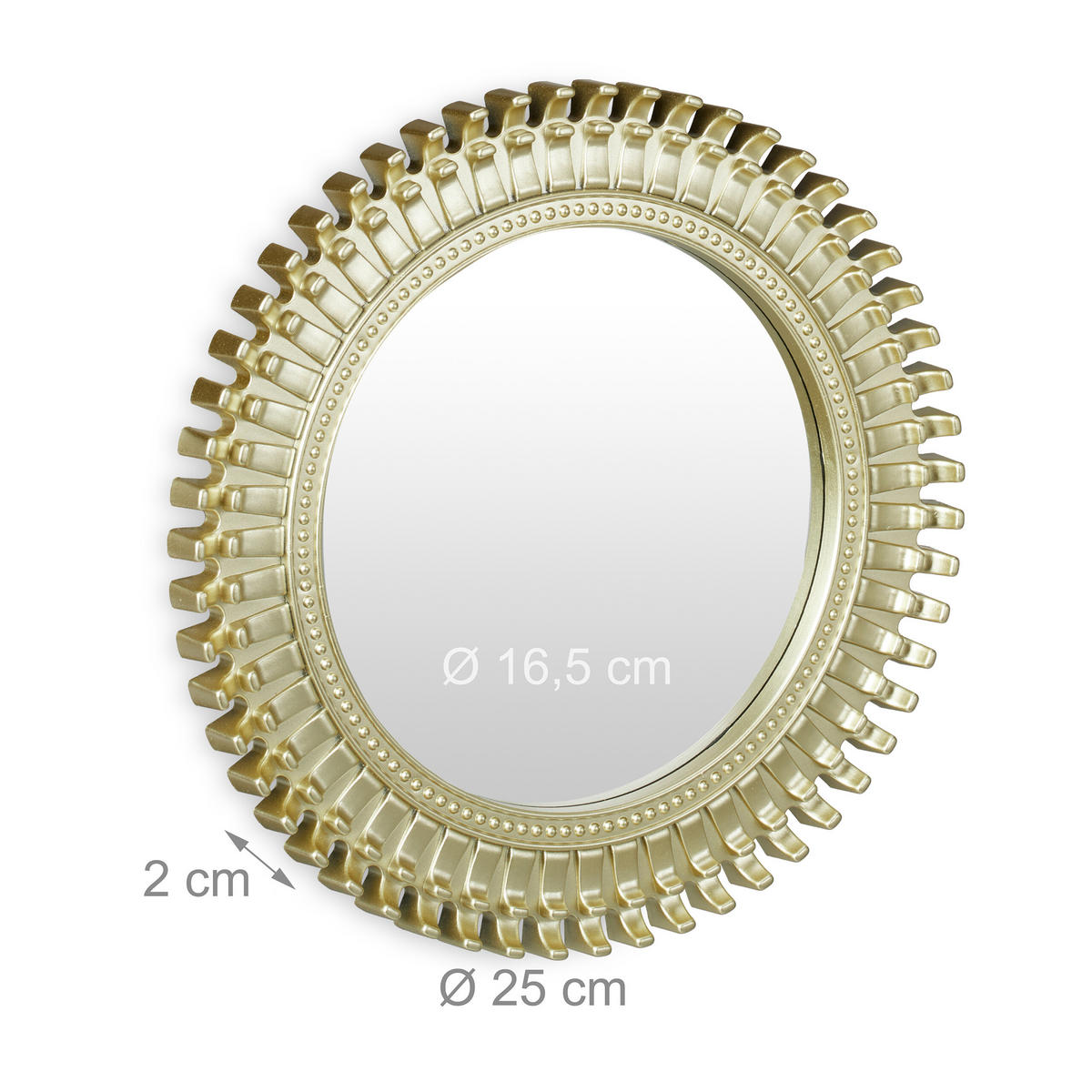 3XZRKADLÁ - zlatá, plast/sklo (25/25/2cm) - Relaxdays