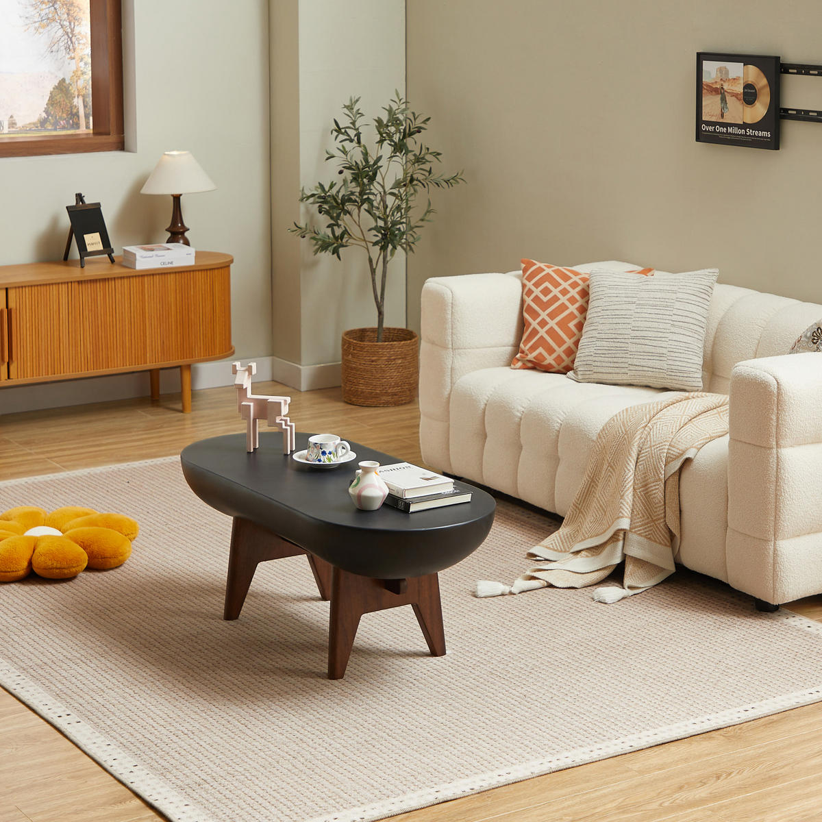 COUCHTISCH Rund Schwarz 50 X 110 X 43 cm - Schwarz, Metall (110/50/43cm) - Nordlys