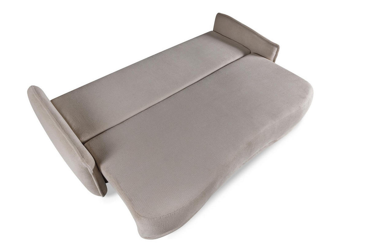 SOFA Perugia Grau, mit Schlaffunktion - Grau, Holzwerkstoff (231/93/106cm) - Bettso