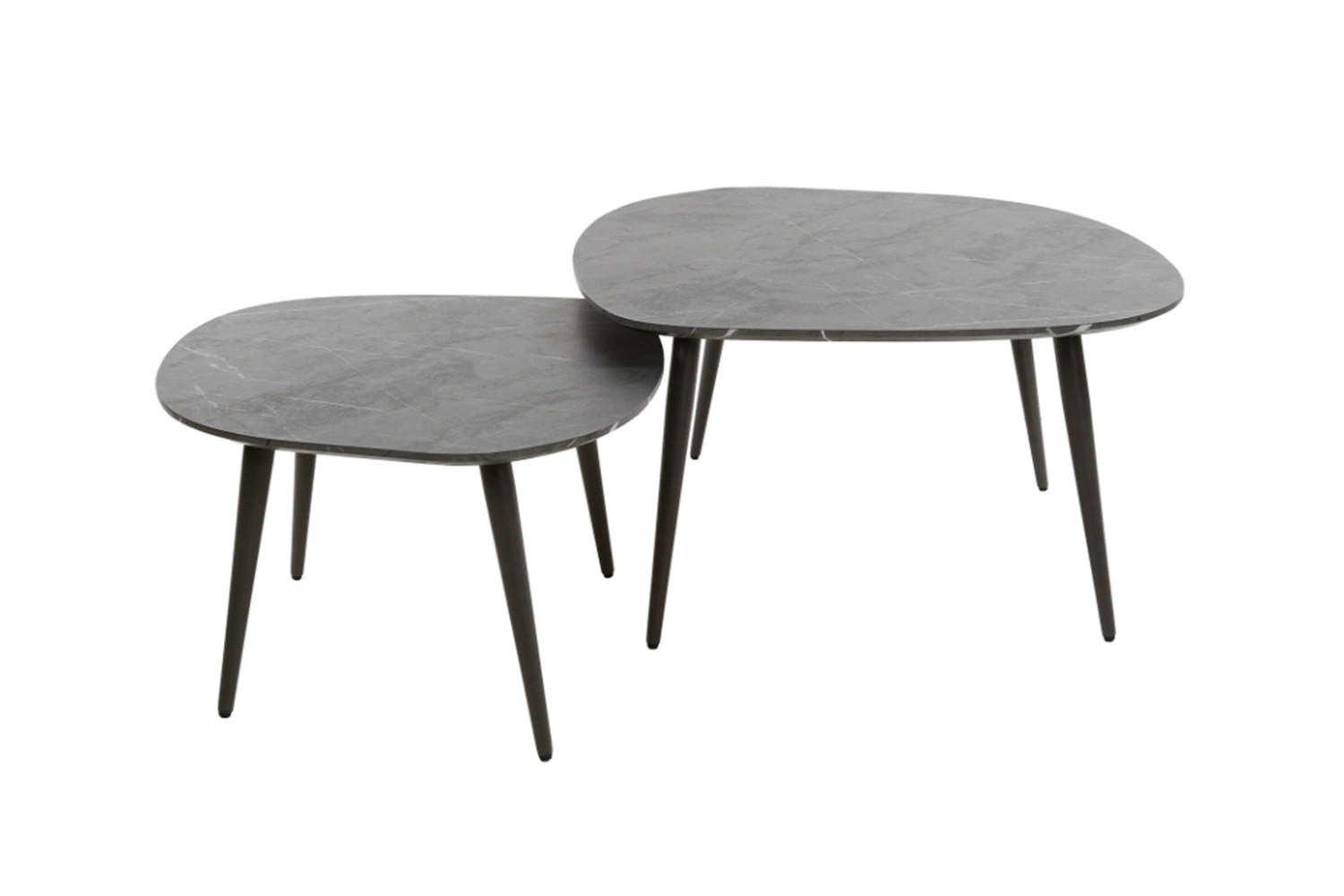 COUCHTISCH-SET PARANA Schwarz Kunststoff - Schwarz, Kunststoff/Metall (85/79/40cm) - KAWOLA