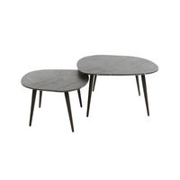 COUCHTISCH-SET PARANA Schwarz Kunststoff - Schwarz, Kunststoff/Metall (85/79/40cm) - KAWOLA