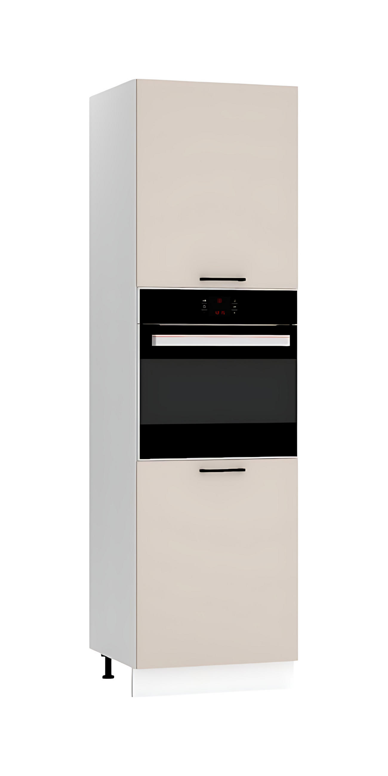MIKROWELLENUMBAUSCHRANK D60PK/2133 PL - Morvex - Elegante Geräte-Integration - Beige, Holz/Metall (60/213.3/56cm) - ROYAL24_MARKT
