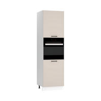 MIKROWELLENUMBAUSCHRANK D60PK/2133 PL - Morvex - Elegante Geräte-Integration - Beige, Holz/Metall (60/213.3/56cm) - ROYAL24_MARKT