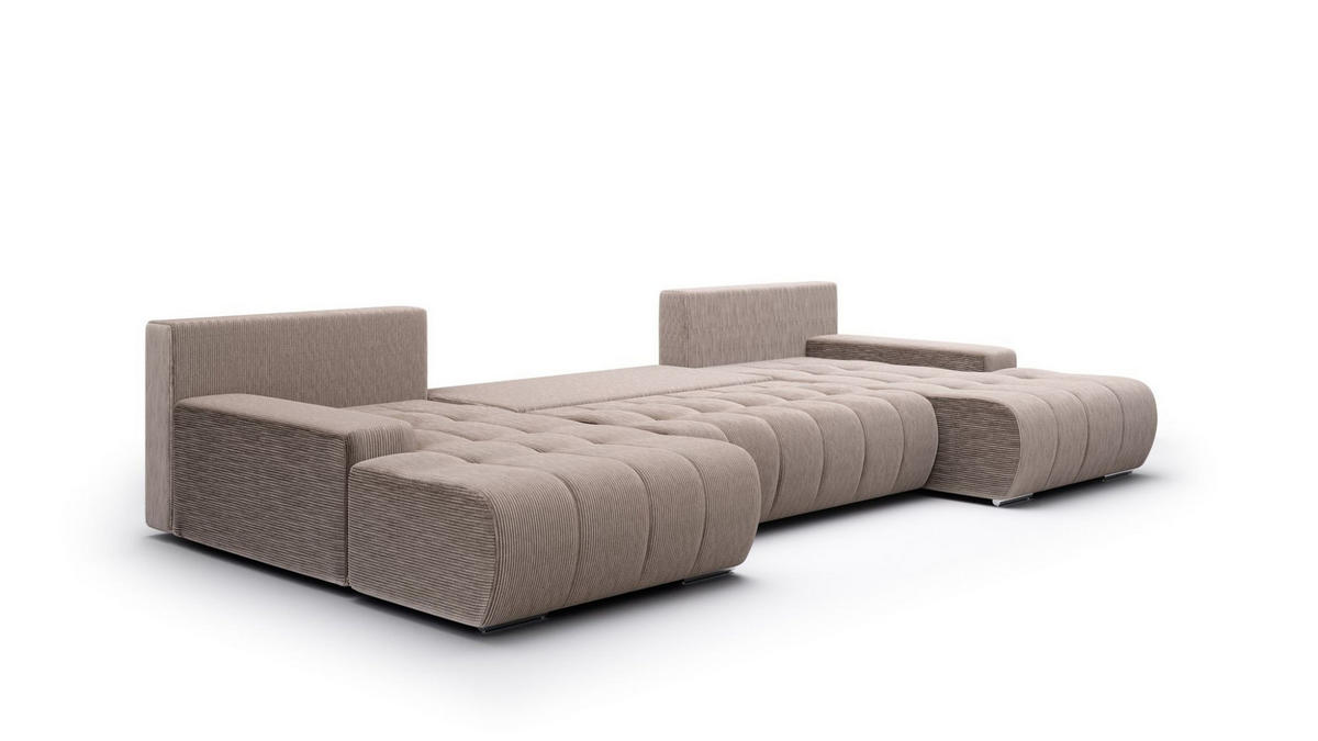 WOHNLANDSCHAFT Vogar In Poso - Hellbraun, Holzwerkstoff/Textil (350/85/185cm) - Fun Möbel