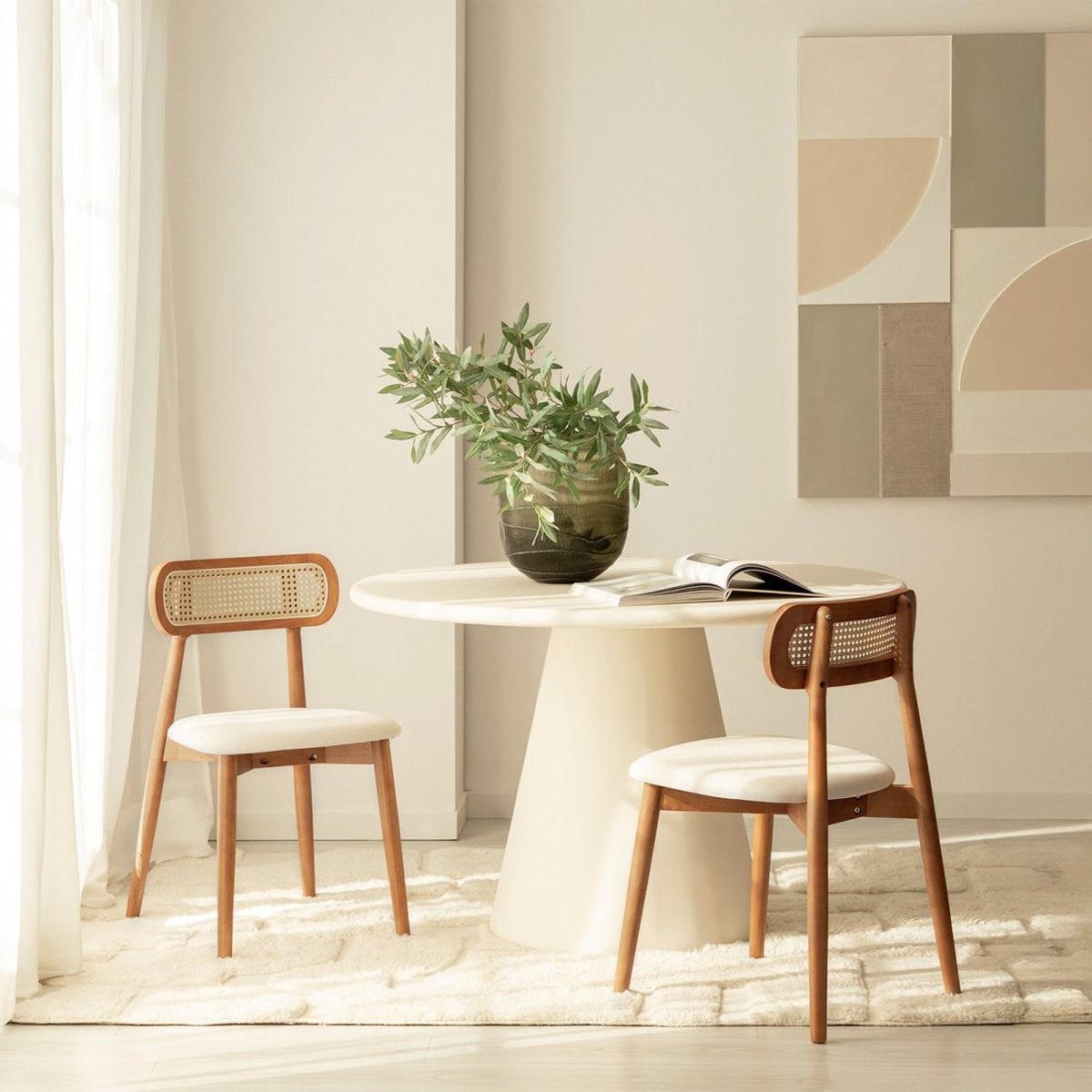 ESSZIMMERSTUHL Leyre Walnuss 47 cm x 80 cm 2er-Set - Walnussfarben, Textil (47/80/51cm) - Klast Home