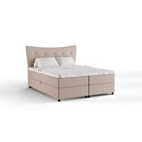 BOXBETT Nevada 160 x 200 cm Doppelbett mit hochwertiger Bonell-Matratze und Topper - cappuccino - Cappuccino, Holz (160/200cm) - Panda Möbel