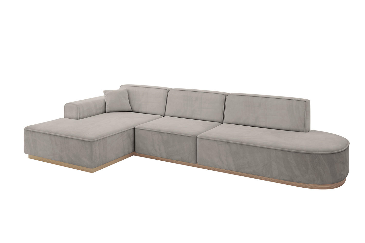 ECKSOFA Ottomane Links IREA-L2 - 328x171x83 cm Hellbraun - Hellbraun, Holzwerkstoff/Textil (328/171cm) - ALTDECOR