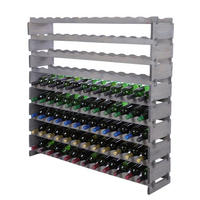 WEINREGAL VINOTECA FLEX PRO HxBxT 121x123x28cm 108 Flaschen auf 9 Ebenen Grau - Grau, Holz (123/121/28cm) - PROREGAL