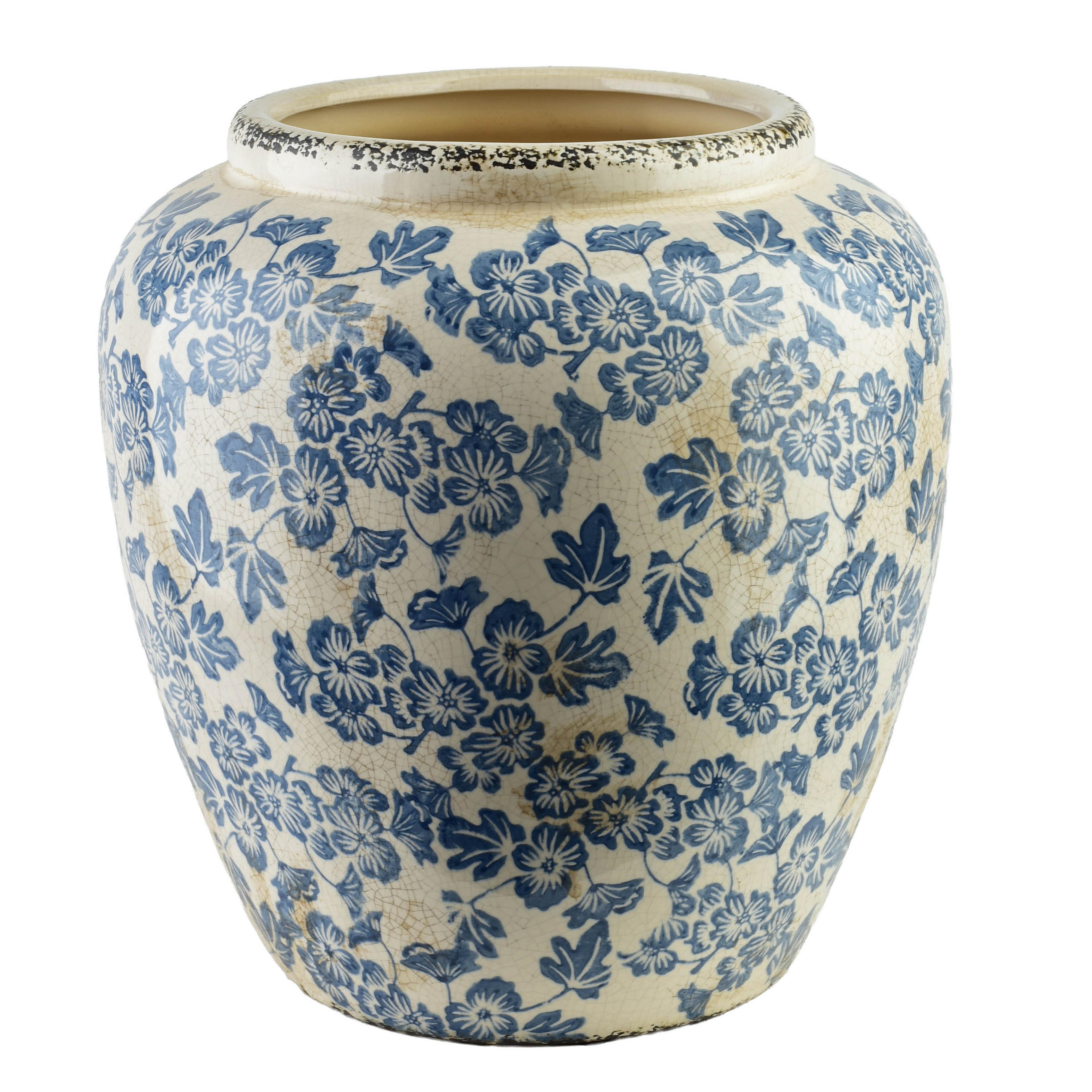 VASE Crocket 28/28/29cm - Weiß, Keramik (30cm) - Mondex