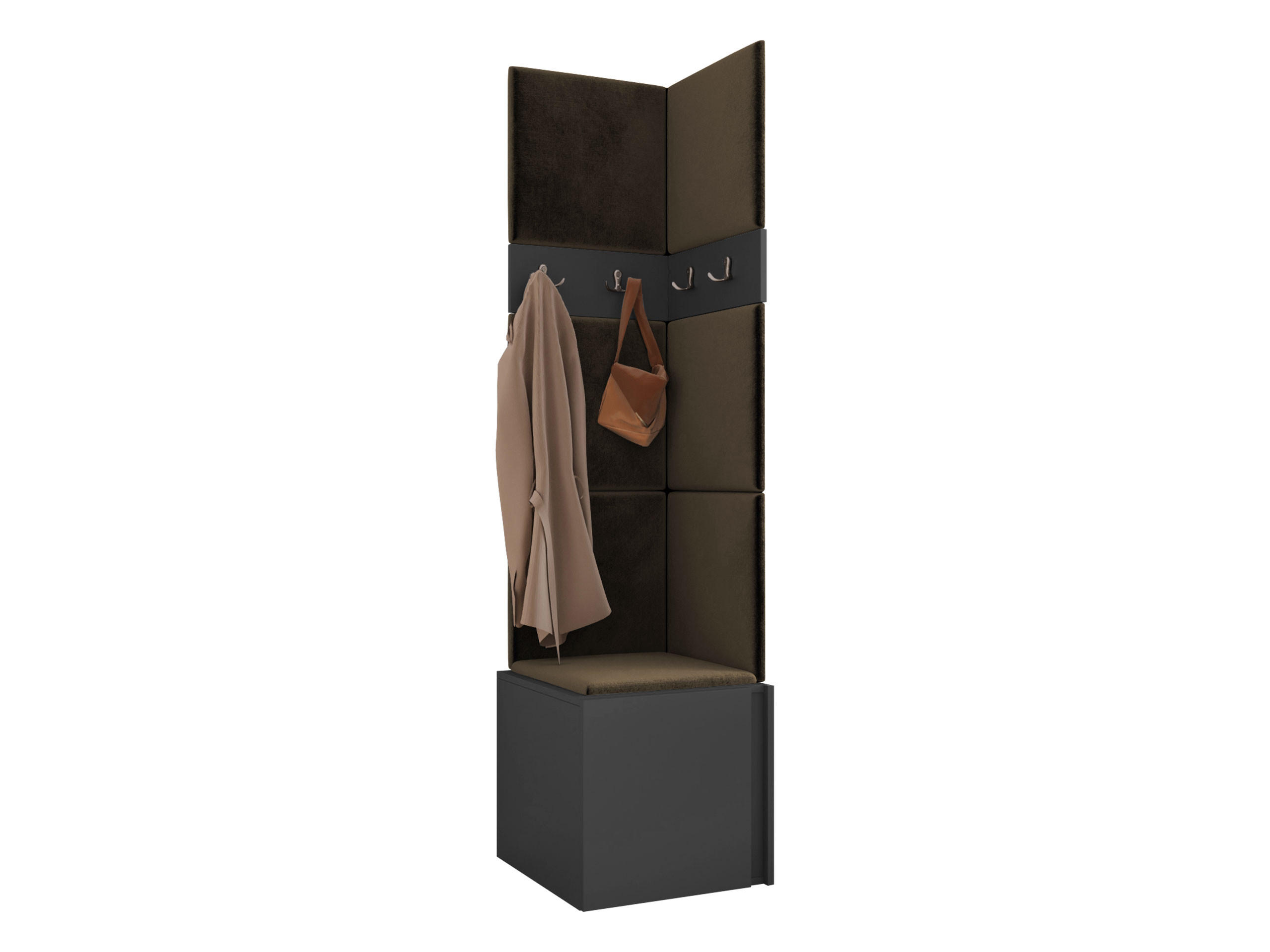 MOBILIER PENTRU HOL Orion XXI - maro/grafit, material plastic/compozit lemnos (42/186/46cm) - MIRJAN24