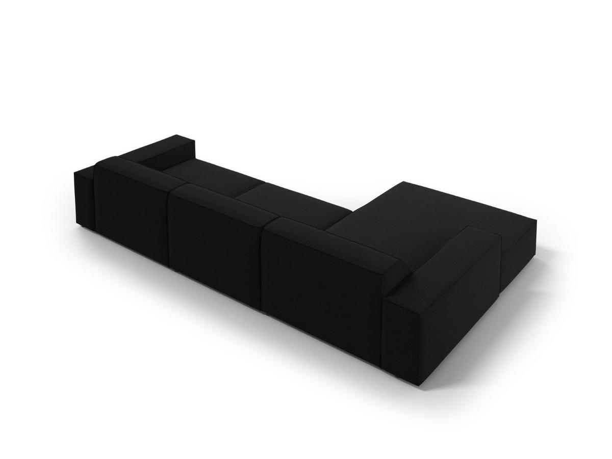 ECKSOFA links Jodie aus strukturiertem Stoff schwarz 4 Sitzplätze - Schwarz, Textil (166/284cm) - Micadoni