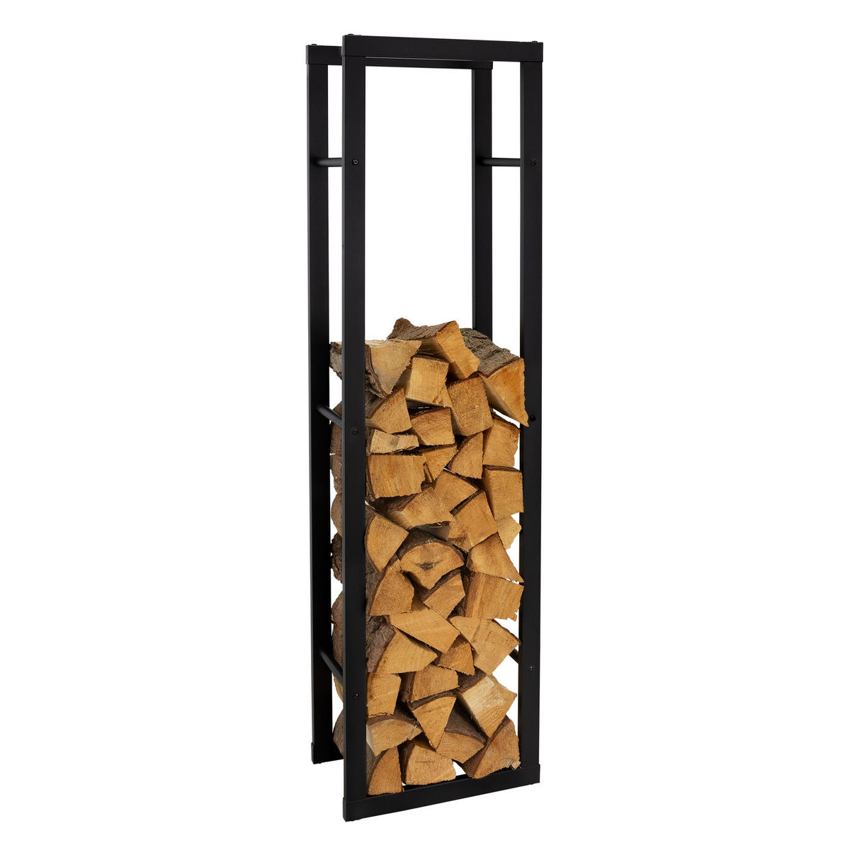KAMINHOLZREGAL - Schwarz, Metall (25/150/40cm) - ML-DESIGN