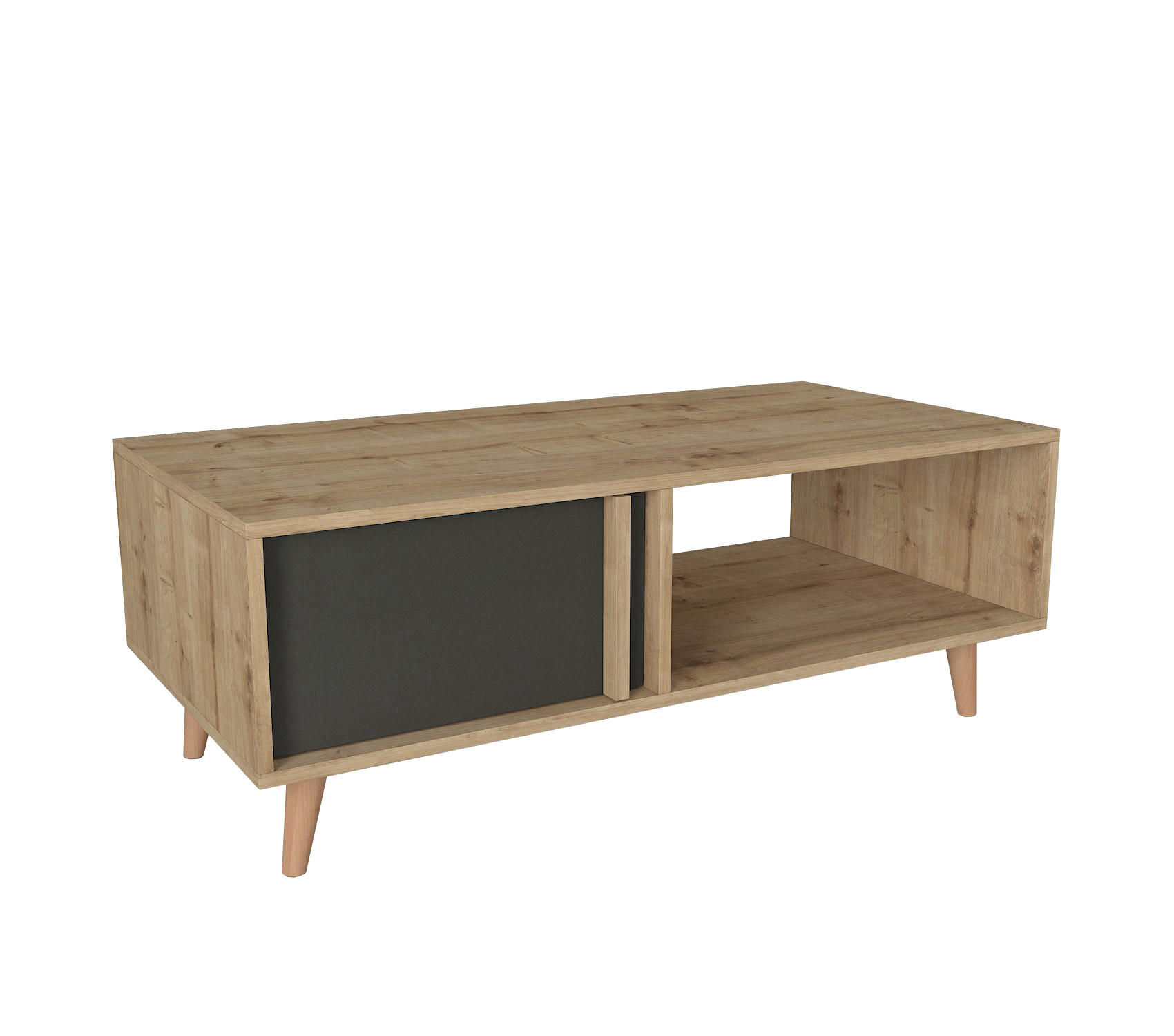 COUCHTISCH Malmo Saphir Anthrazit - Anthrazit/Beige, Holzwerkstoff/Kunststoff (60/120/45cm) - moebel17