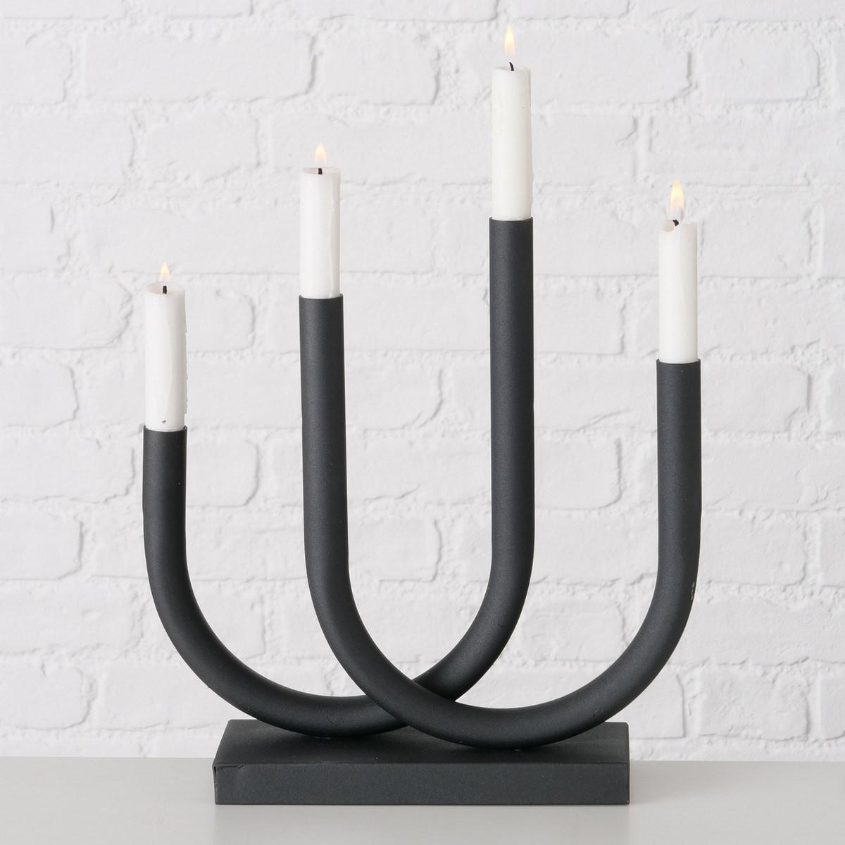 KERZENSTÄNDER Tonis 33/9/34 cm - Schwarz, Metall (9/34/33cm) - Boltze Home