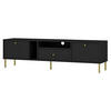 TV-MÖBEL Oktio Schwarz-Graphit 180 cm - Goldfarben/Schwarz, Holzwerkstoff/Metall (180/50/40.8cm) - Selsey