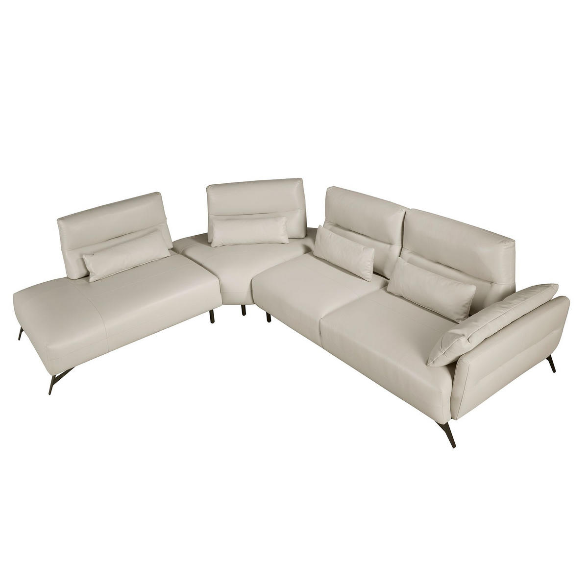 ECKSOFA Linke chaise longue sofa sand leder 341/254/94 cm - Beige, Leder/Metall (341/254cm) - ANGEL CERDA