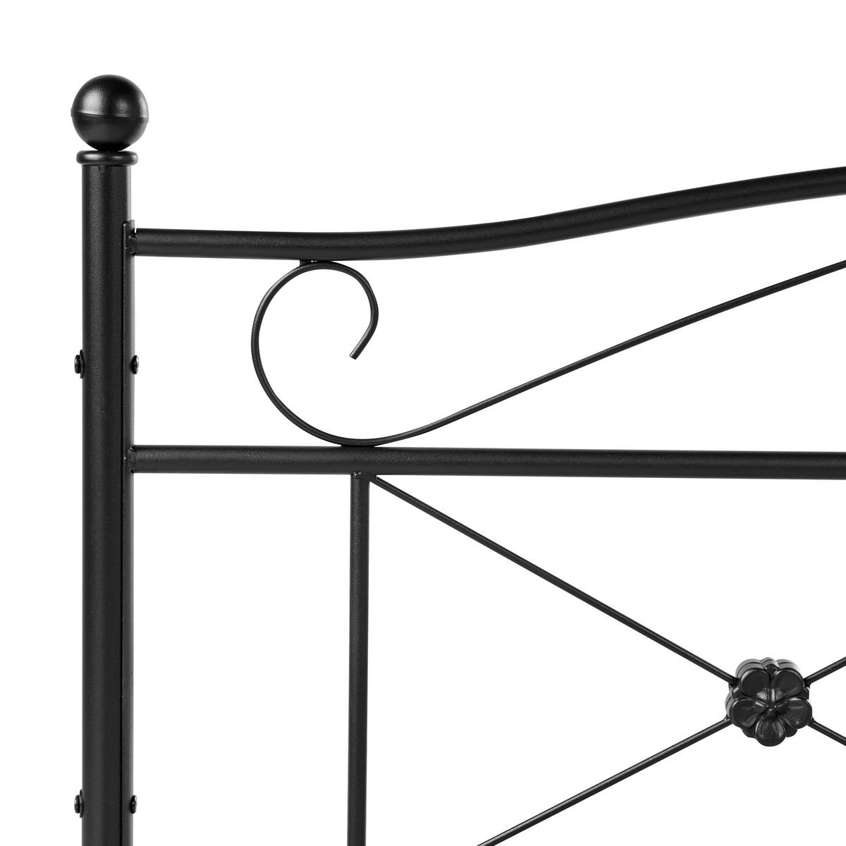 PAT cu somieră 140/200 cm oțel negru Rodez - negru, metal (140/200cm) - Beliani
