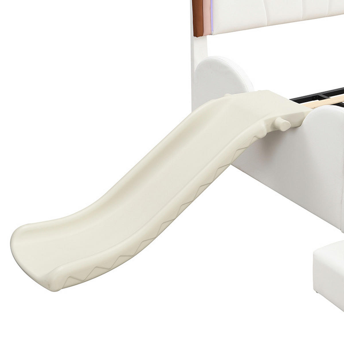 KINDERBETT aus Kunststoff 140x200 cm in Rosa/Weiß mit LED-Beleuchtung & Rutsche - Rosa, Kunststoff (140/200cm) - Modfu