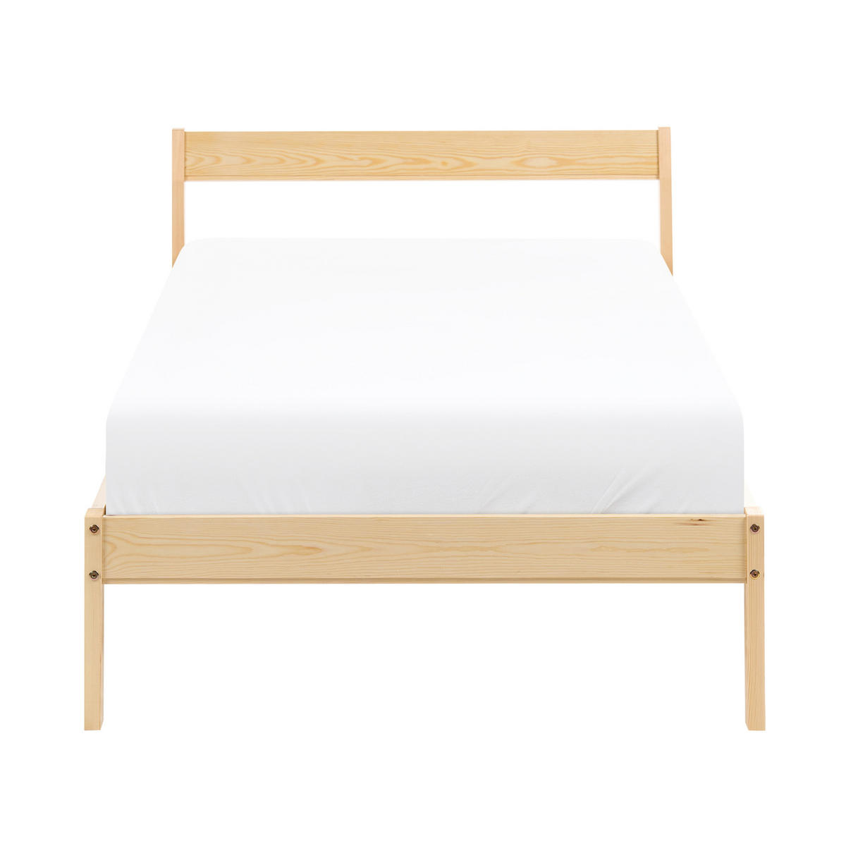 BETT mit Lattenrost 90/200 Kiefernholz Hellbraun Madone - Hellbraun/Braun, Holz (90/200cm) - Beliani