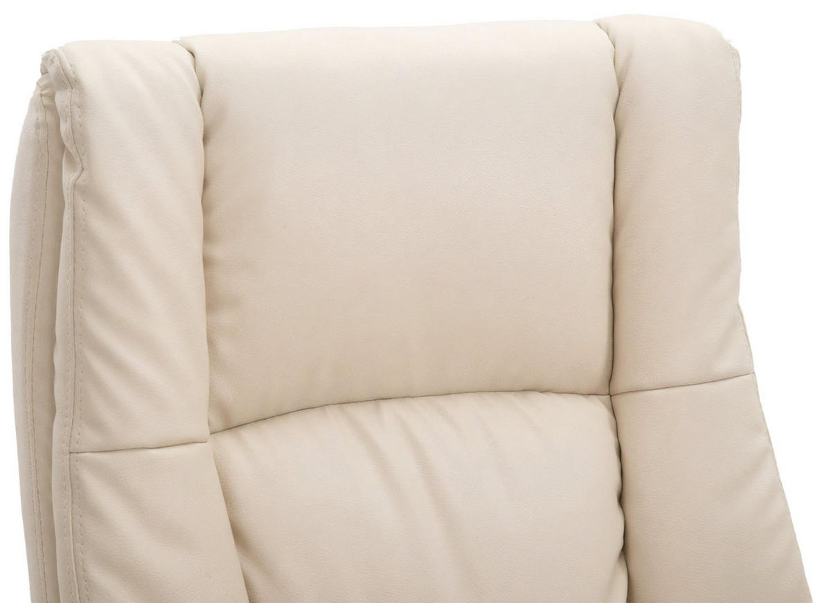 CHEFSESSEL Lederlook Creme - Creme/Schwarz, Kunststoff/Textil (66/106/70cm) - CLP