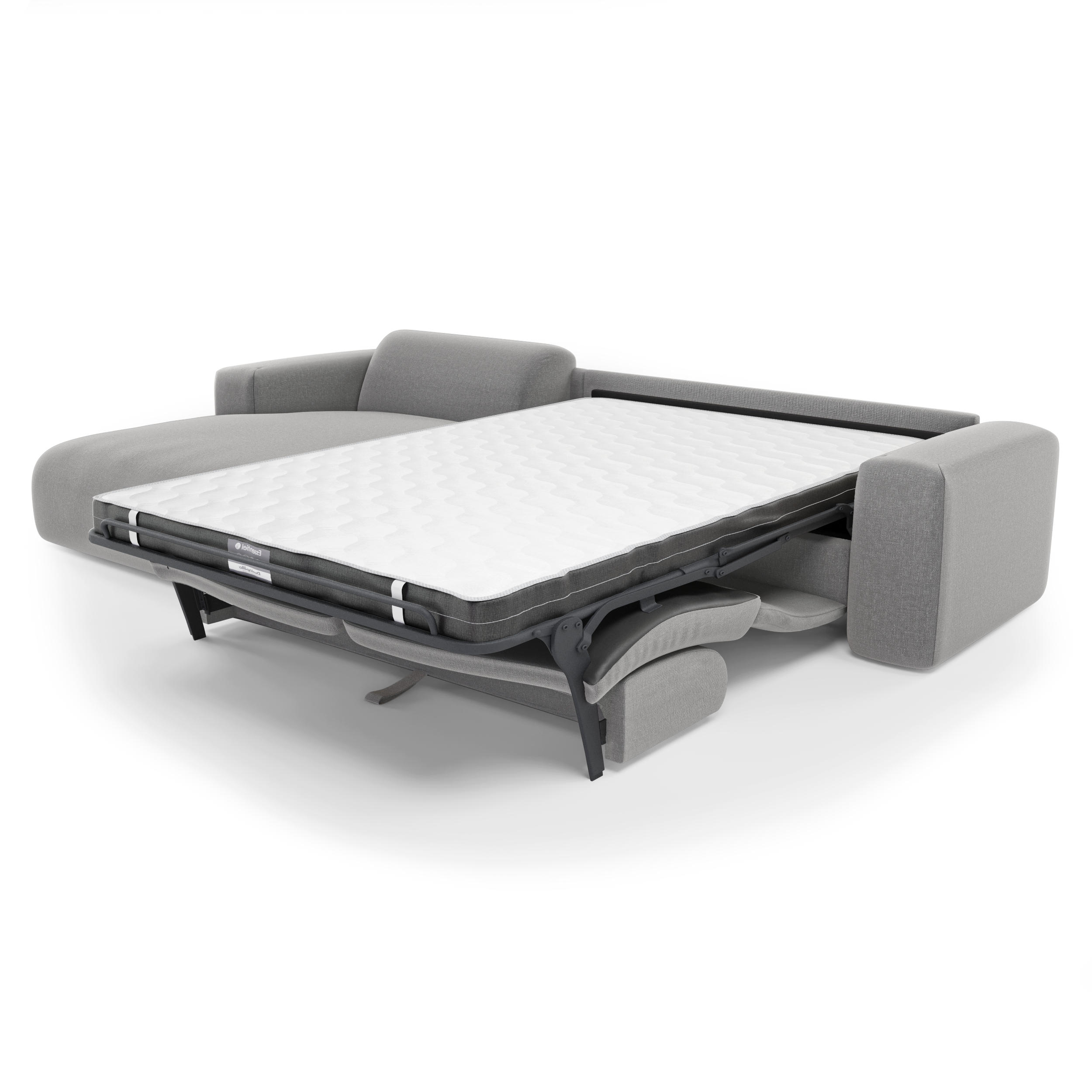 ECKSOFA LINKS SCHLAFSOFA Rastergewebe Hellgrau 280cm - Hellgrau/Grau, Textil (165/280cm) - Sia Home