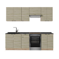 KÜCHENZEILE Fame-Line Eiche Paneel/Goldkraft Eiche 240 cm , AP Anthrazit - Hellbraun/Eiche Wotan, Holzwerkstoff (240/81.6/60cm) - Vicco