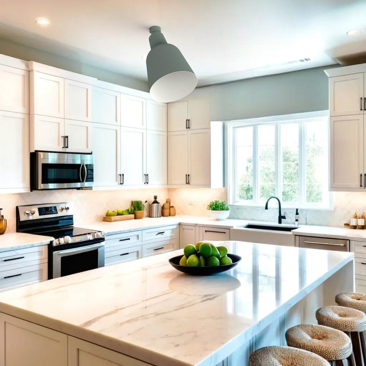 DECKENLEUCHTE - Grün, Metall (16/16/21cm) - Lumicom