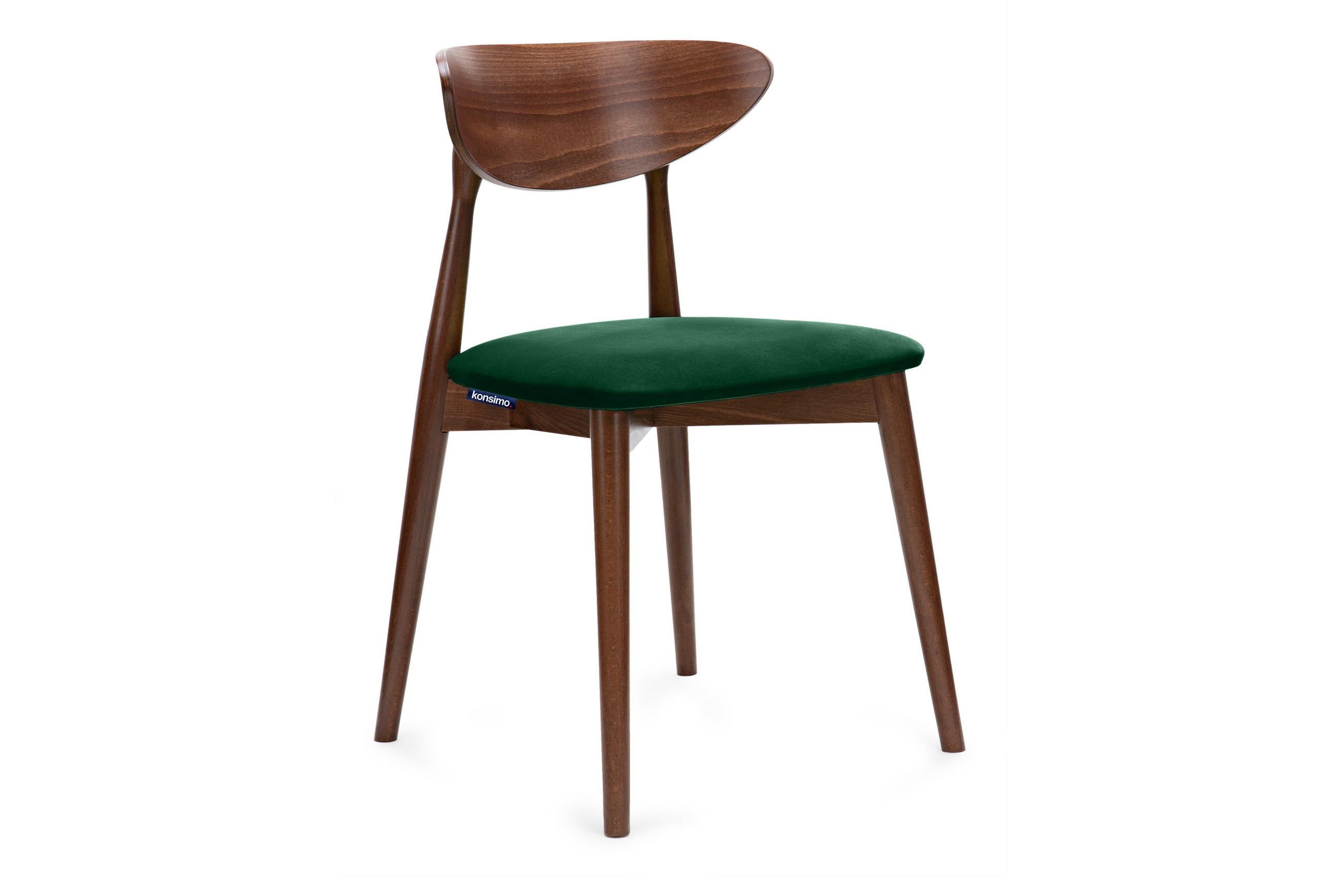 ESSZIMMERSTÜHLE RABI (2er-Set), dunkelgrün / mittel Walnuss - Dunkelgrün/Walnussfarben, Holz/Buchenholz (47/79/45cm) - KONSIMO®