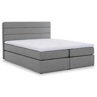 BOXBETT Sequoio 180/200 cm in Grau – mit Matratze und Topper - Schwarz/Grau, Holz/Holzwerkstoff (180/200cm) - AX Living