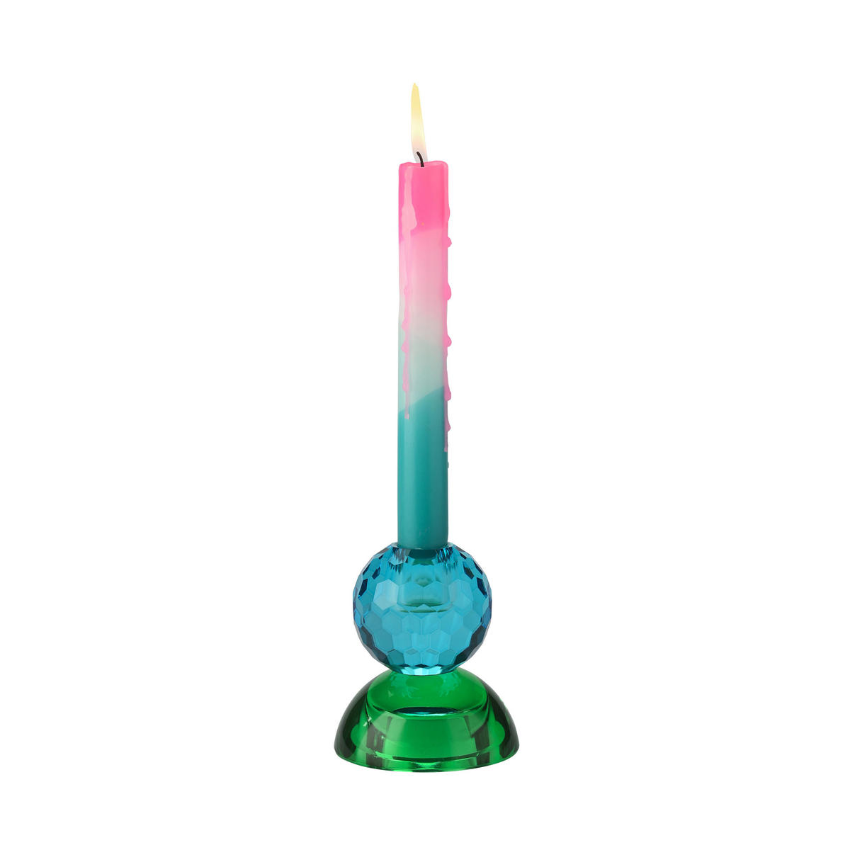 KERZENHALTER Sari Kugel Cabochon, Glas, Blau / Grün, H 9 cm, - Blau, Glas (15/15/15cm) - Gift Company
