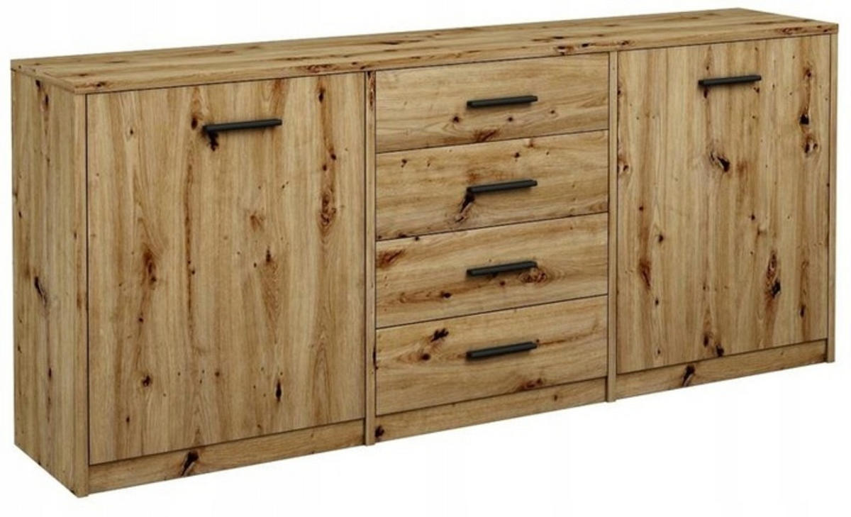 KOMMODE Bodo 2D4S Artisan Eiche 177/35/75 cm - Eiche Artisan, Holzwerkstoff (177/75/35cm) - Matkam Möbel