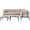 LOUNGE SET 6-Sitzer grau rechtsseitig modular Auflagen beige Rima III - Grau, Metall - Beliani