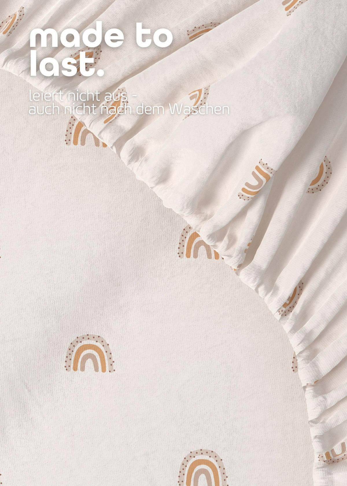 SPANNBETTLAKEN Organic Magical Rainbow 120x120 cm | Spannbetttuch für Laufgitter & Babymatratzen - Weiß/Braun, Textil (120/120cm) - Sämann – make a difference.