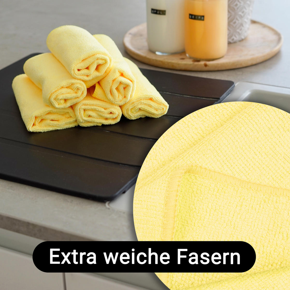 REINIGUNGSTÜCHER, 10er-Set, 32x32 cm, 80% Polyester, 20% Polyamid, farblich sortiert - Gelb, Textil (32/32cm) - Zollner