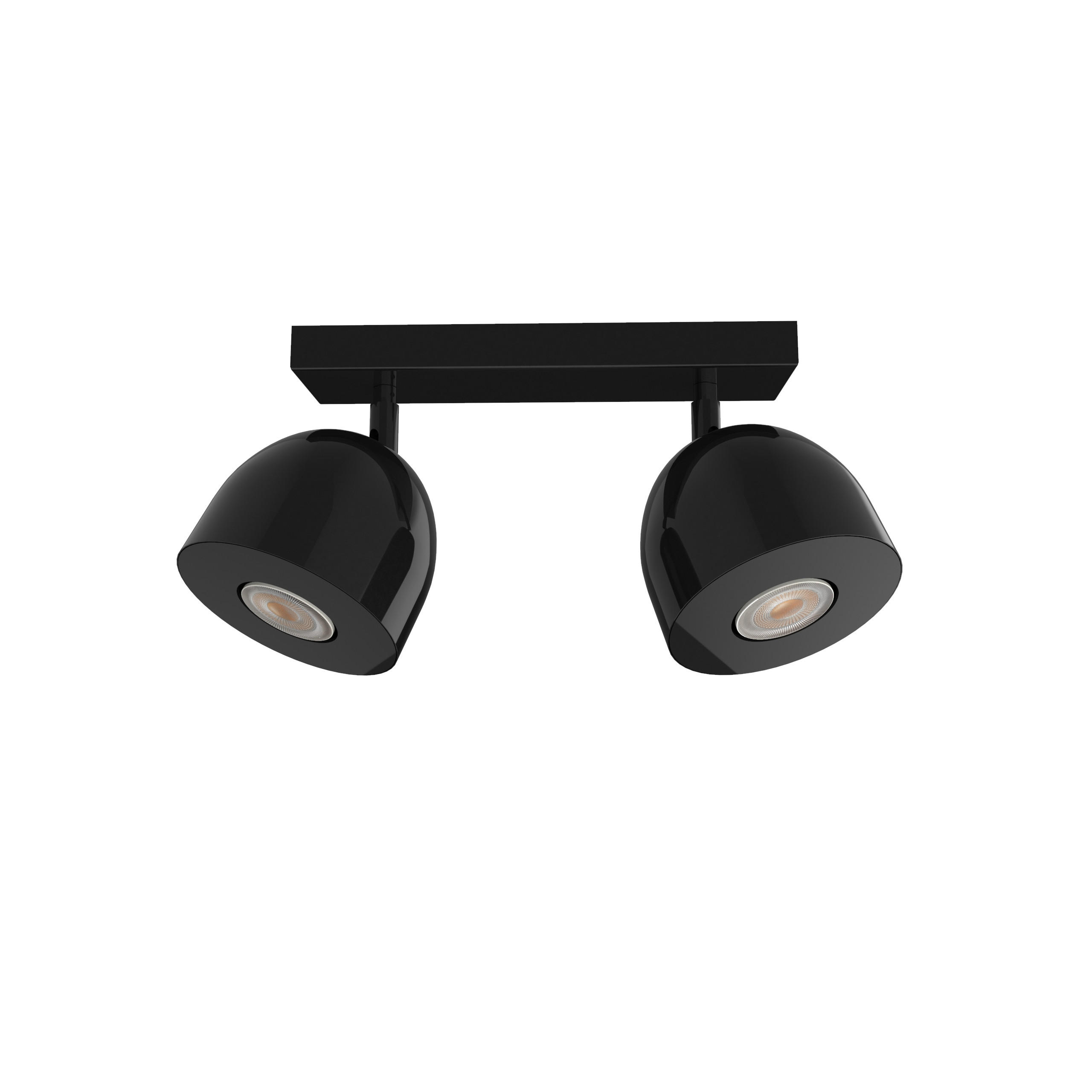 DECKENLEUCHTE Campanella X2 - Schwarz Hochglanz, Metall (6.5/27/18cm) - Lumicom