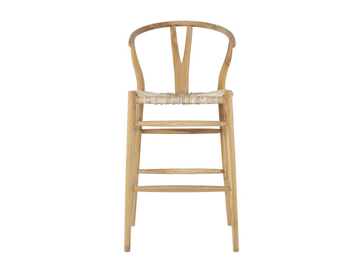 BARHOCKER - Teakholz & Strohgeflecht - Holzfarben - POGIANA - Naturfarben, Holz (55/108/60cm) - Vente-Unique