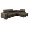 ECKSOFA Laris Premium, Seite: Rechts - Dunkelbraun/Schwarz, Holz/Textil (271/203cm) - MIRJAN24