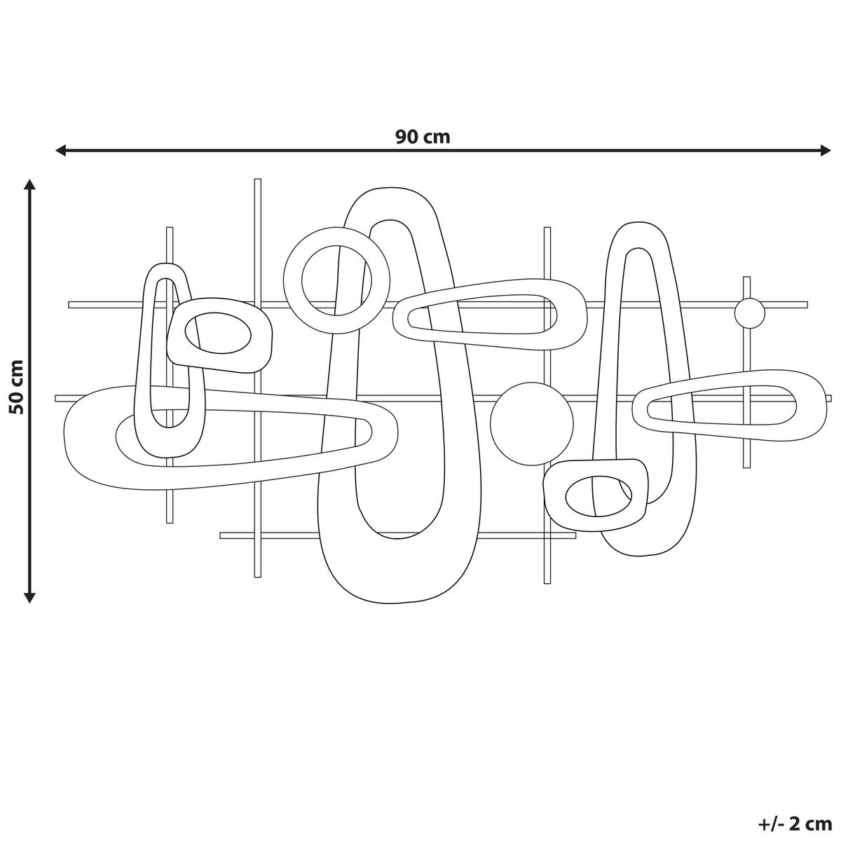 WANDDEKORATION Metall gold Manganese - Goldfarben, Metall (90/50/5cm) - Beliani