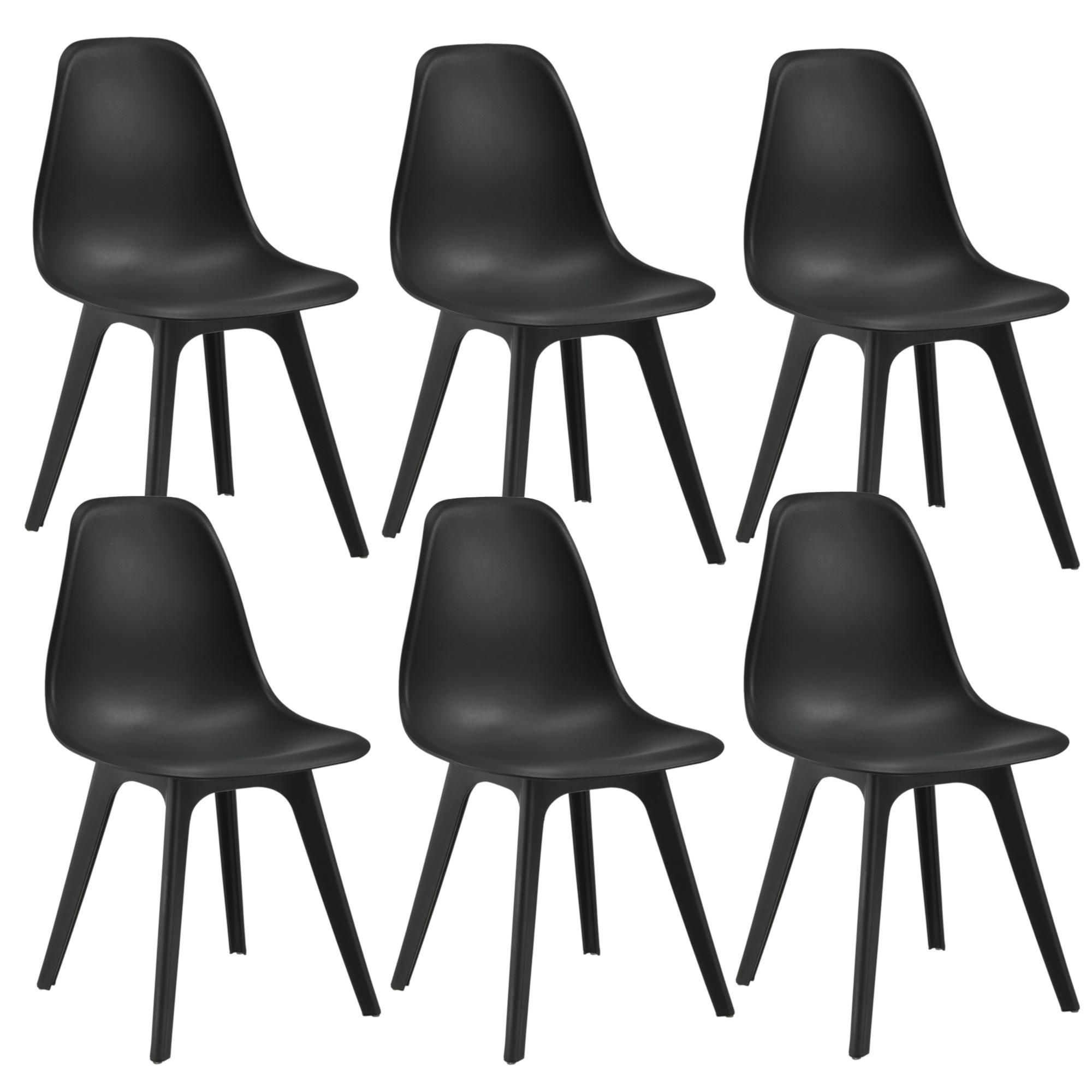 ESSZIMMERSTUHL-SET 6 TLG. Brevik - Schwarz, Textil (54/83/48cm) - [en.casa]