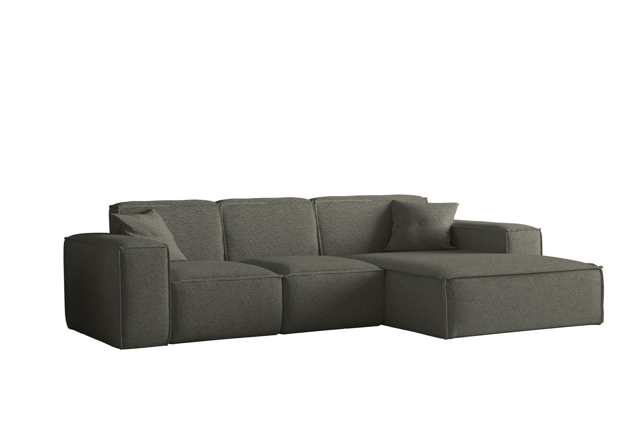 ECKSOFA Ottom Celes Premium Ascot Bukla - Jadegrün, Holzwerkstoff/Textil (266/165cm) - Fun Möbel