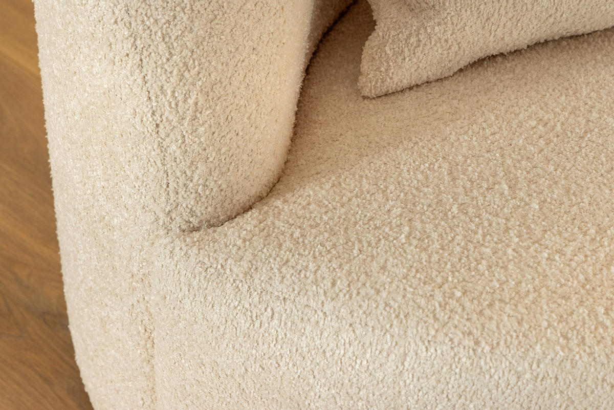 3-SITZER SOFA ATELIER Bouclé Beige 230 cm - Beige/Schwarz, Kunststoff/Textil (230/70/110cm) - riess-ambiente